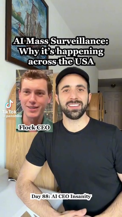 AI Mass Surveillance: Why it’s happening across the USA; Flock brute forced their way into selling Al Mass Surveillance to local governments and most governments don’t even know what camera they have. -Garrett Langley, Flock CEO